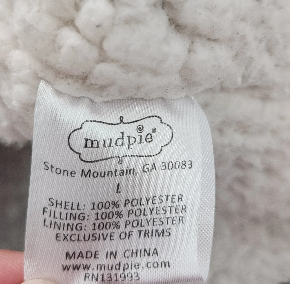 Mud Pie‎ Duncan Black Sherpa Vest / Size L